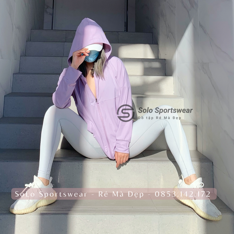 Áo Khoác Tập Gym Yoga Áo Chống Nắng Có Mũ Thể Thao Nữ Vải Lưới Thông Thoáng Dáng Rộng Thoải Mái 𝙎𝙤𝙡𝙤 𝙎𝙥𝙤𝙧𝙩𝙨𝙬𝙚𝙖𝙧 030