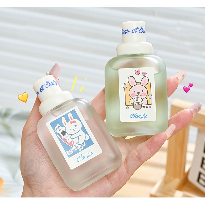 Nước Hoa em bé HANLU BABY mẫu mới Thỏ cute, Xịt thơm quần áo Hương Trái Cây 50ml