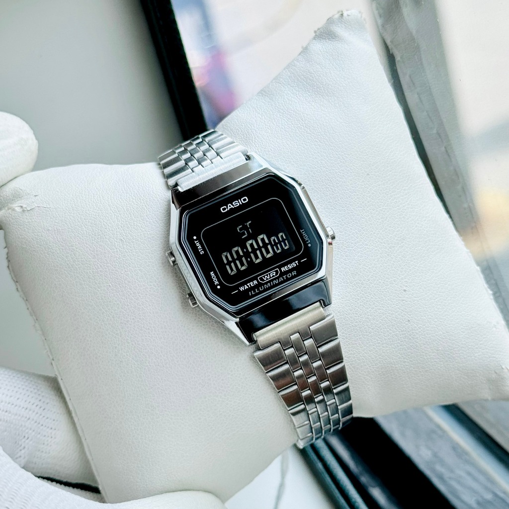 Đồng hồ điện tử nữ dây thép Casio LA680 Vintage