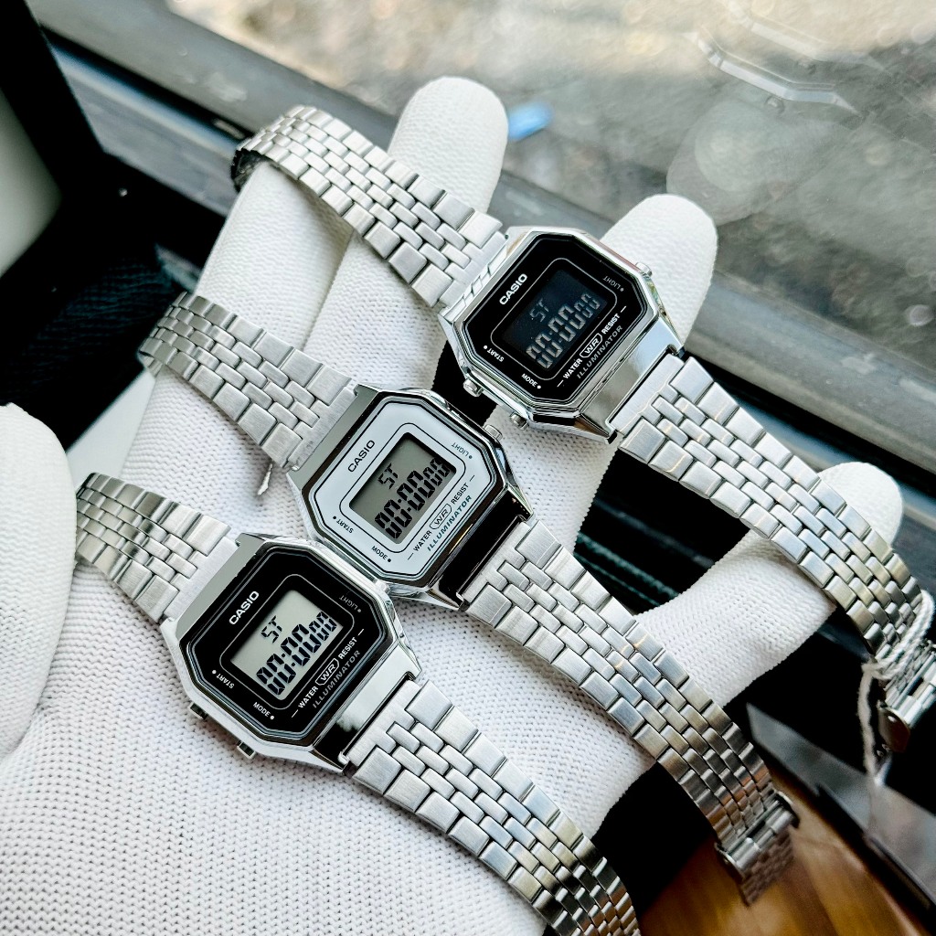 Đồng hồ điện tử nữ dây thép Casio LA680 Vintage