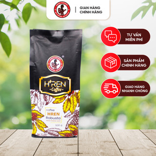 Cà phê bột h'ren robusta 500gr - cà phê rang xay nguyên chất hương vị việt chính hãng thơm ngon