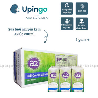 Sữa tươi nguyên kem a2 nước úc a2 full cream 200ml thùng 24 hộp