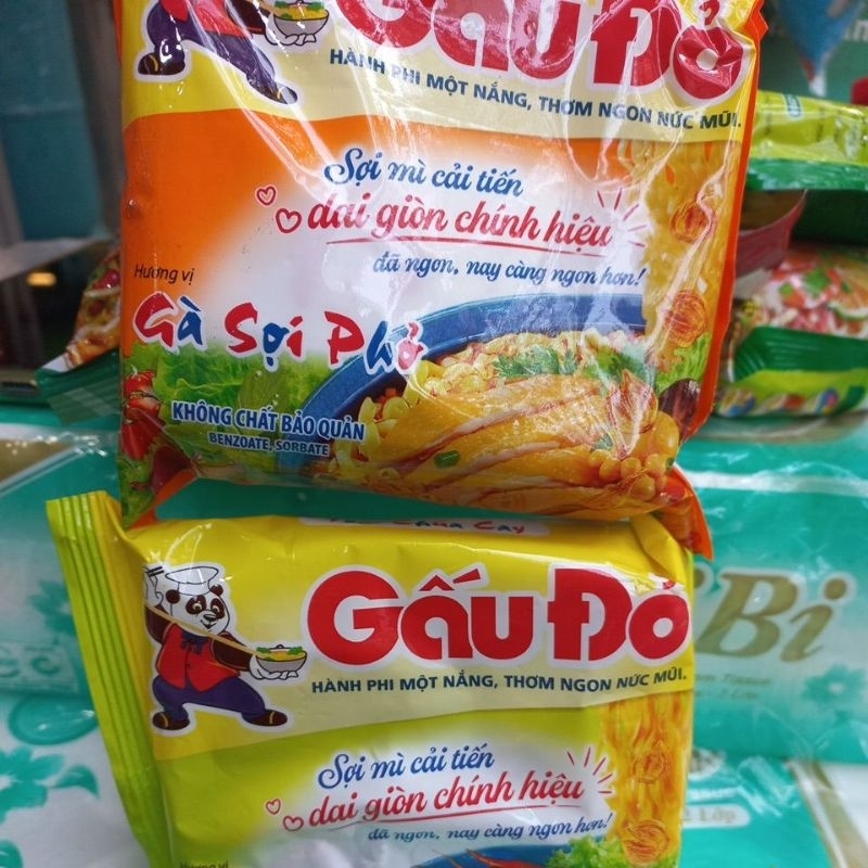 Combo 5 gói Mì tôm Gấu đỏ sợi phở, tôm chua cay