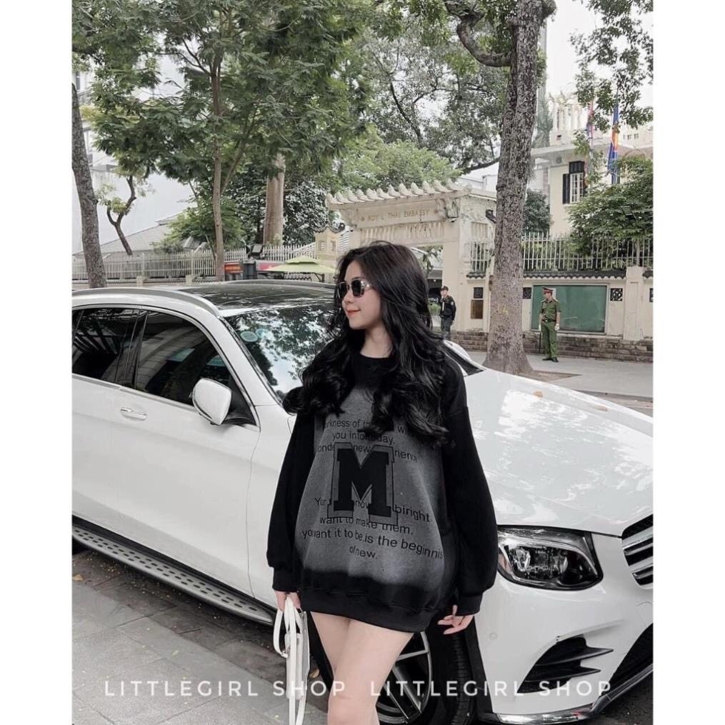 Áo hoodie Sweater nữ form rộng, Áo nỉ dày có mũ to rộng unisex mặc nhà đi chơi đi học ulzzang