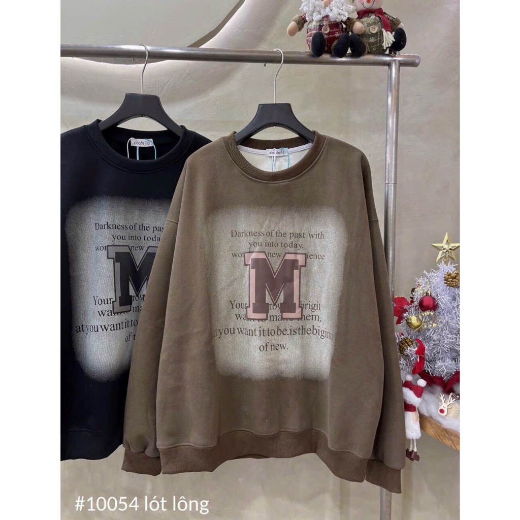Áo hoodie Sweater nữ form rộng, Áo nỉ dày có mũ to rộng unisex mặc nhà đi chơi đi học ulzzang