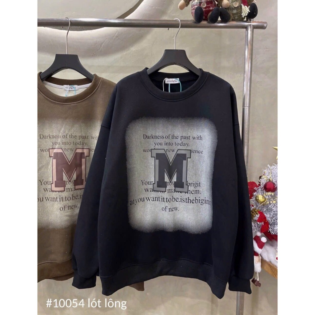 Áo hoodie Sweater nữ form rộng, Áo nỉ dày có mũ to rộng unisex mặc nhà đi chơi đi học ulzzang