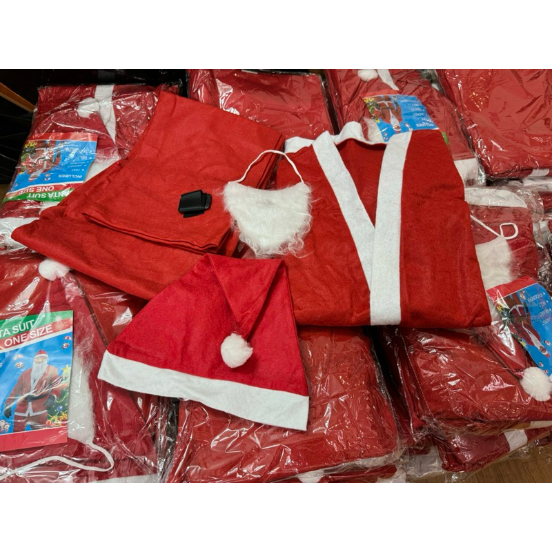 Bộ ông già Noel 5-7 món quần áo mũ râu đai túi  giày/ bộ noel nhung nỉ hóa trang ông già Noeta