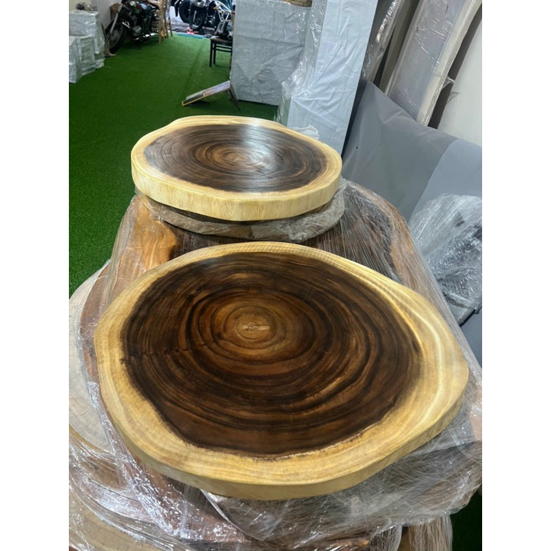 Bàn cafe ngoài trời, mặt gỗ me tây nguyên khối