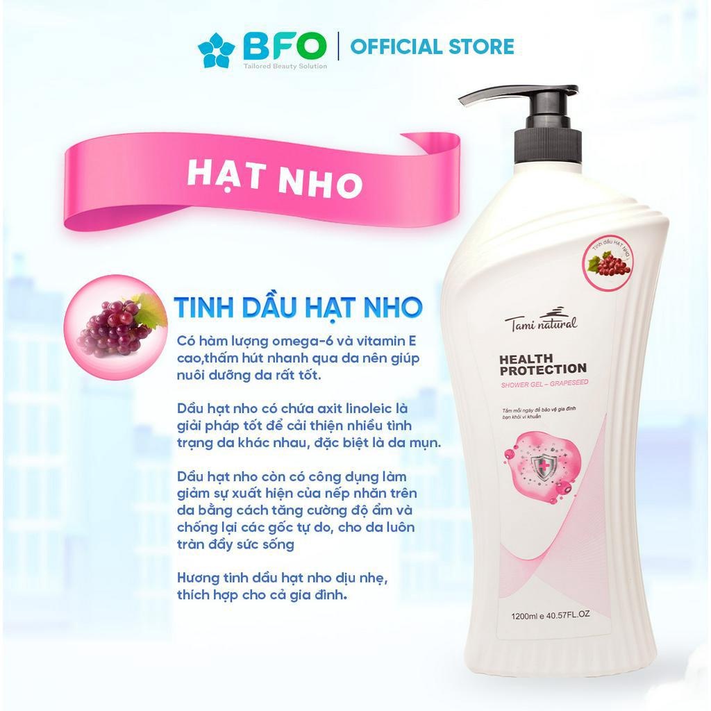 Sữa Tắm Hạt Nho Tami Natural Tiết Kiệm Giúp Làm Sạch Da Dưỡng Ẩm Và Trắng Da Cho Gia Đình Bạn Dung Tích 1200ml