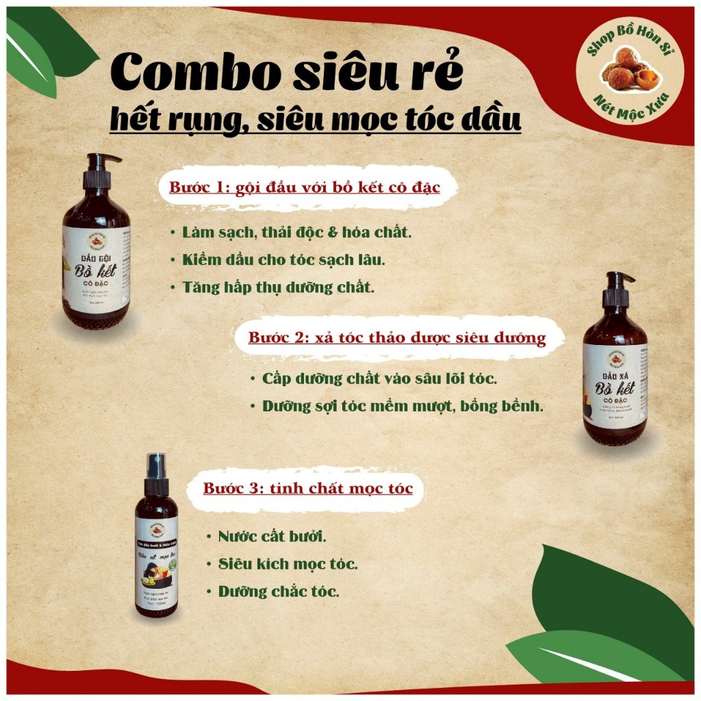 Dầu gội bồ kết cô đặc HƯƠNG BƯỞI CAM, kích thích mọc tóc, giảm rụng