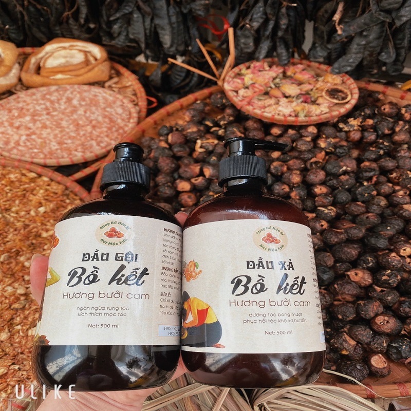 Dầu gội bồ kết cô đặc HƯƠNG BƯỞI CAM, kích thích mọc tóc, giảm rụng