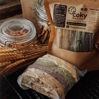 Bánh Biscotti ăn kiêng nguyên cám 200gr cho người tiểu đường Coky