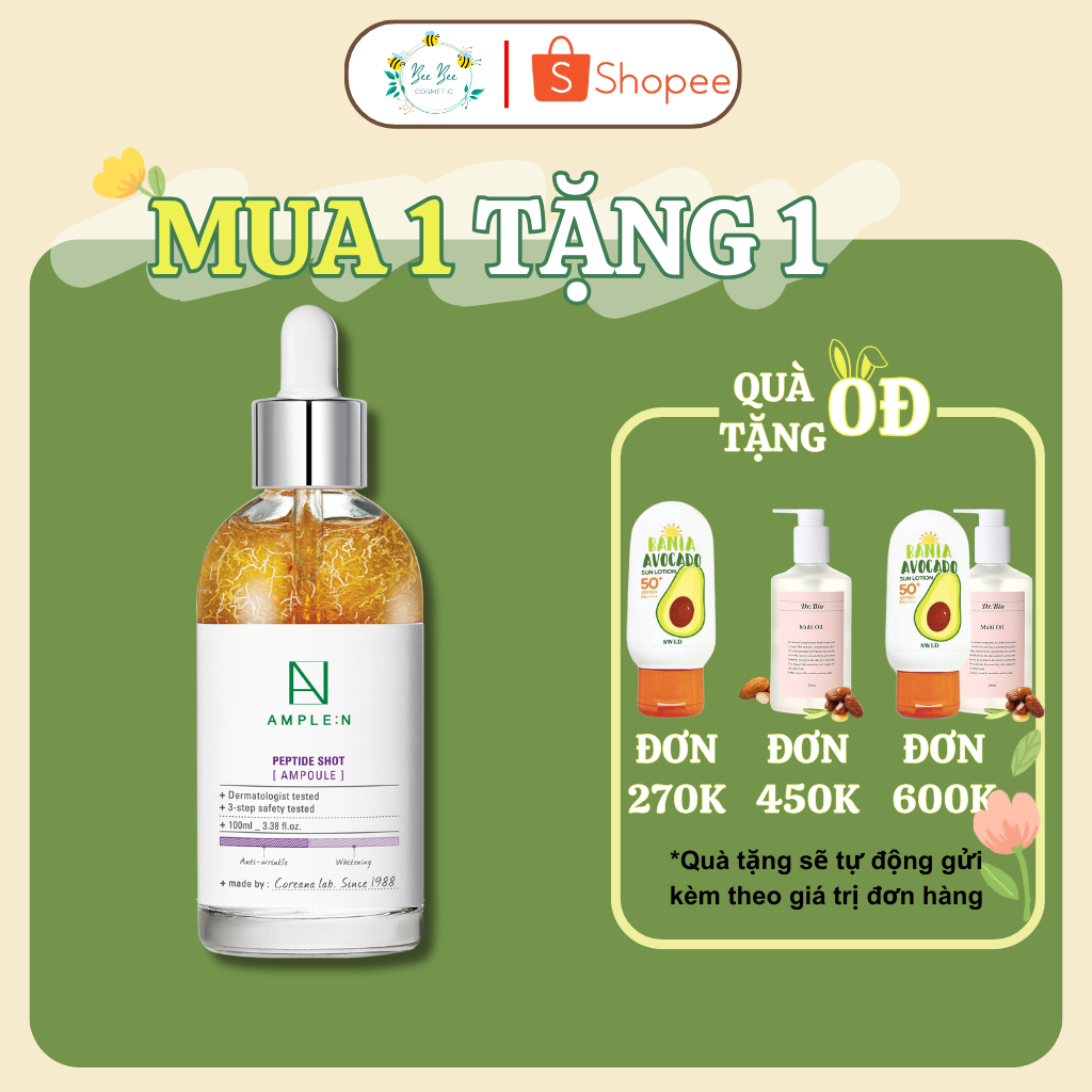 Tinh chất chống lão hóa sáng mịn da Ample:N Peptide Shot Ampoule