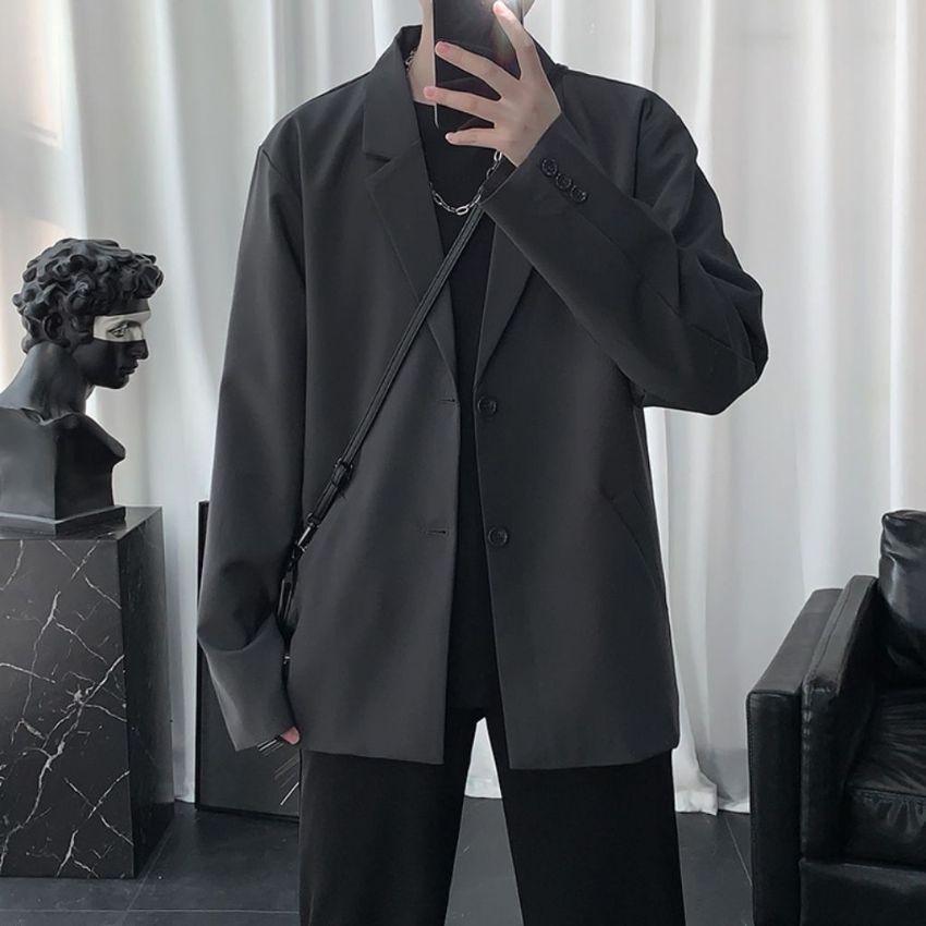Áo blazer nam form rộng áo khoác nam form dáng unisex nhiều màu phong cách Hàn Quốc ad006
