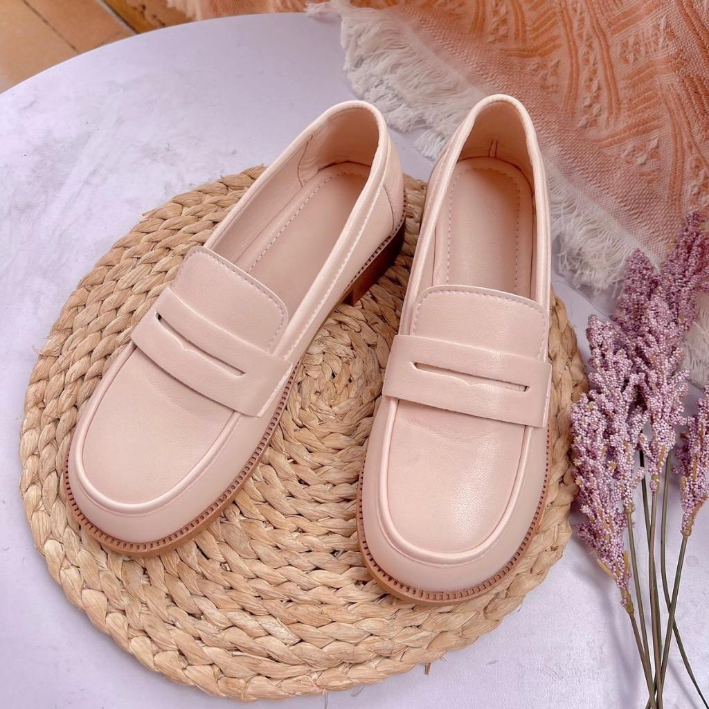 Giày nữ dáng lười trơn bản da cao cấp Thiên An TA19