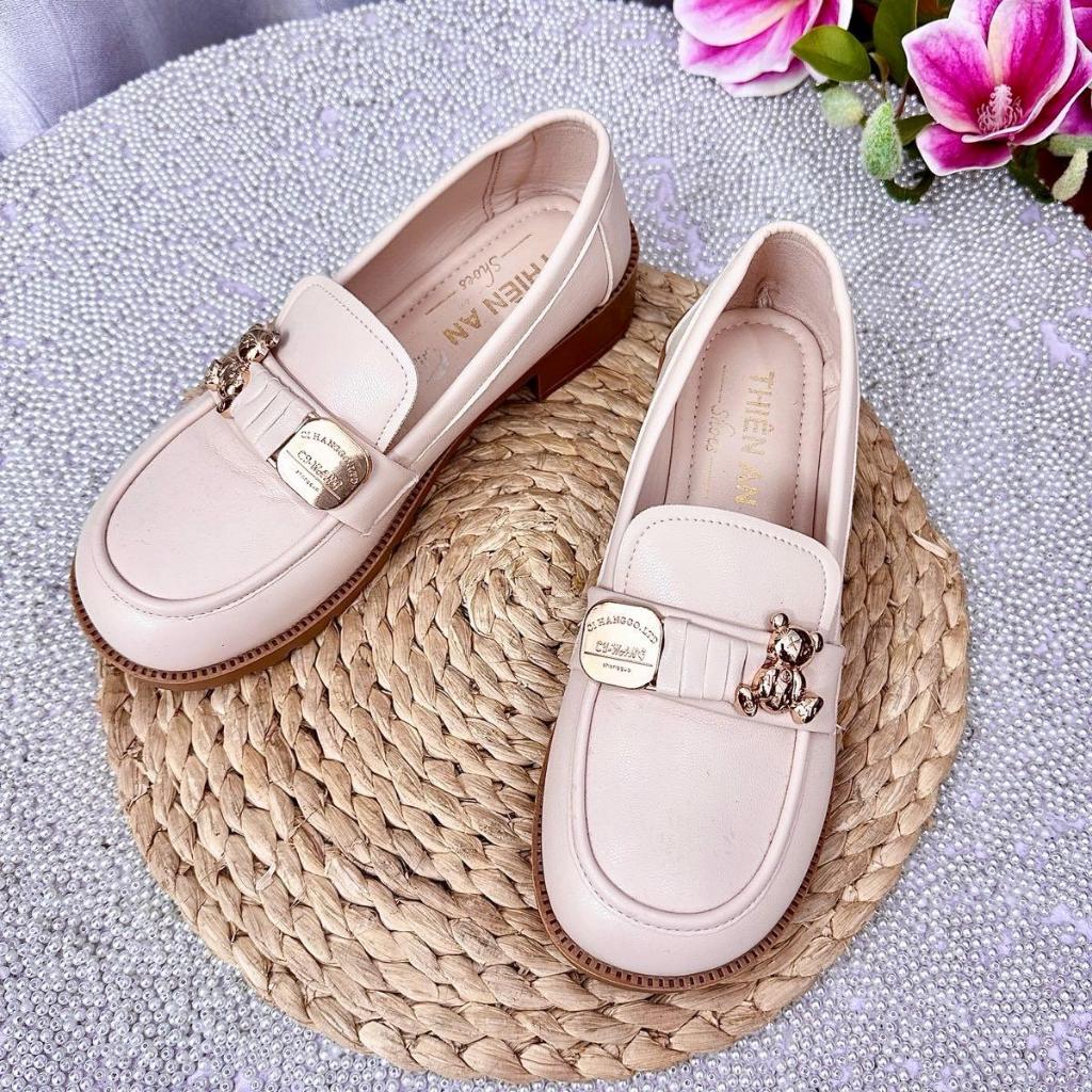 Giày nữ moca khóa gấu chất da mềm  TA20