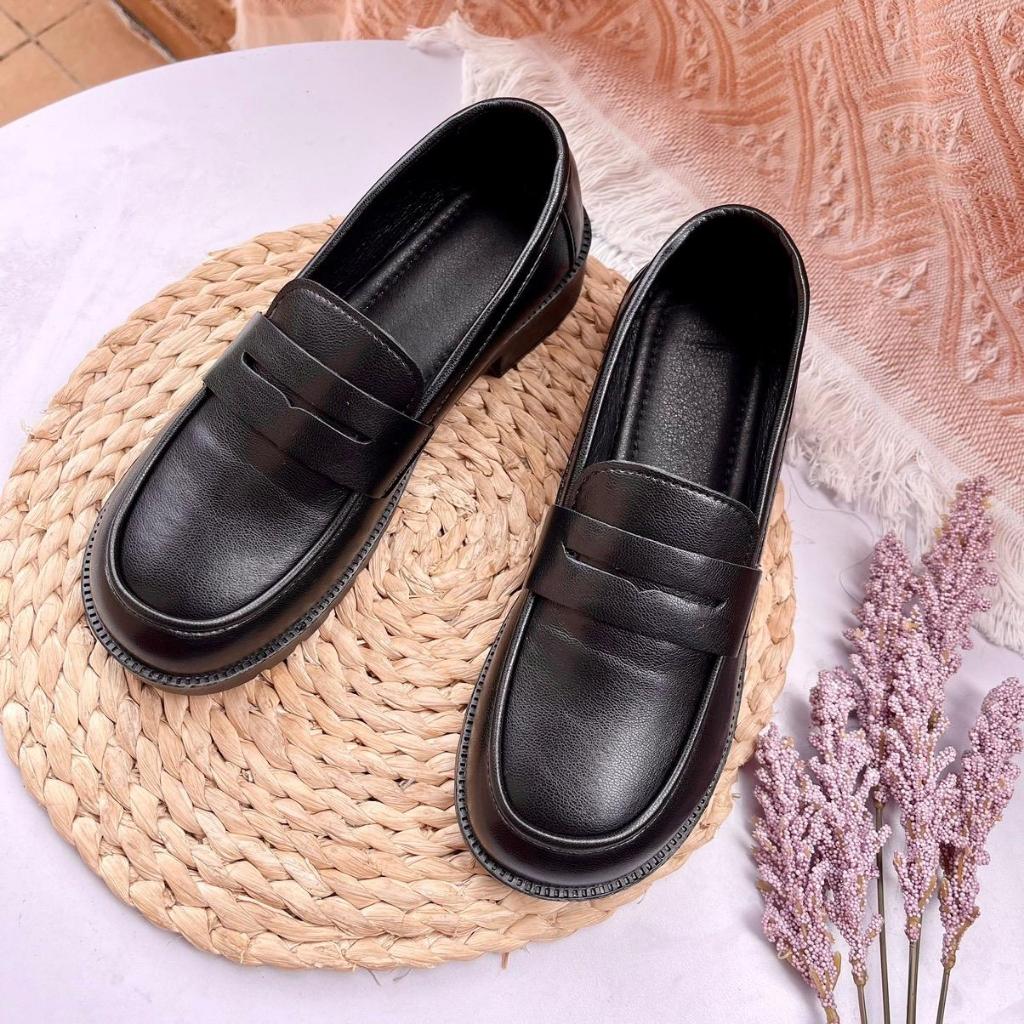 Giày nữ dáng lười trơn bản da cao cấp Thiên An TA19