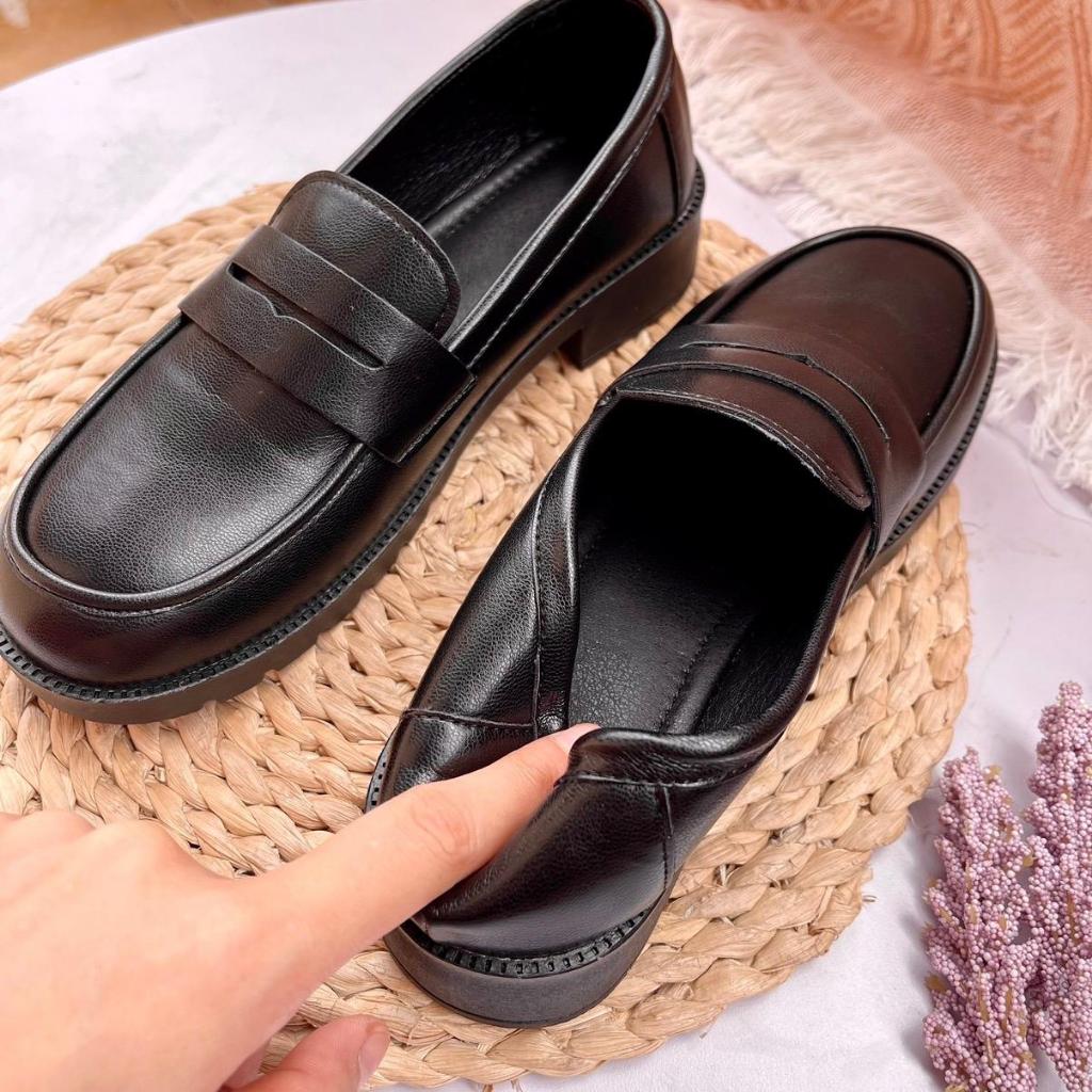 Giày nữ dáng lười trơn bản da cao cấp Thiên An TA19