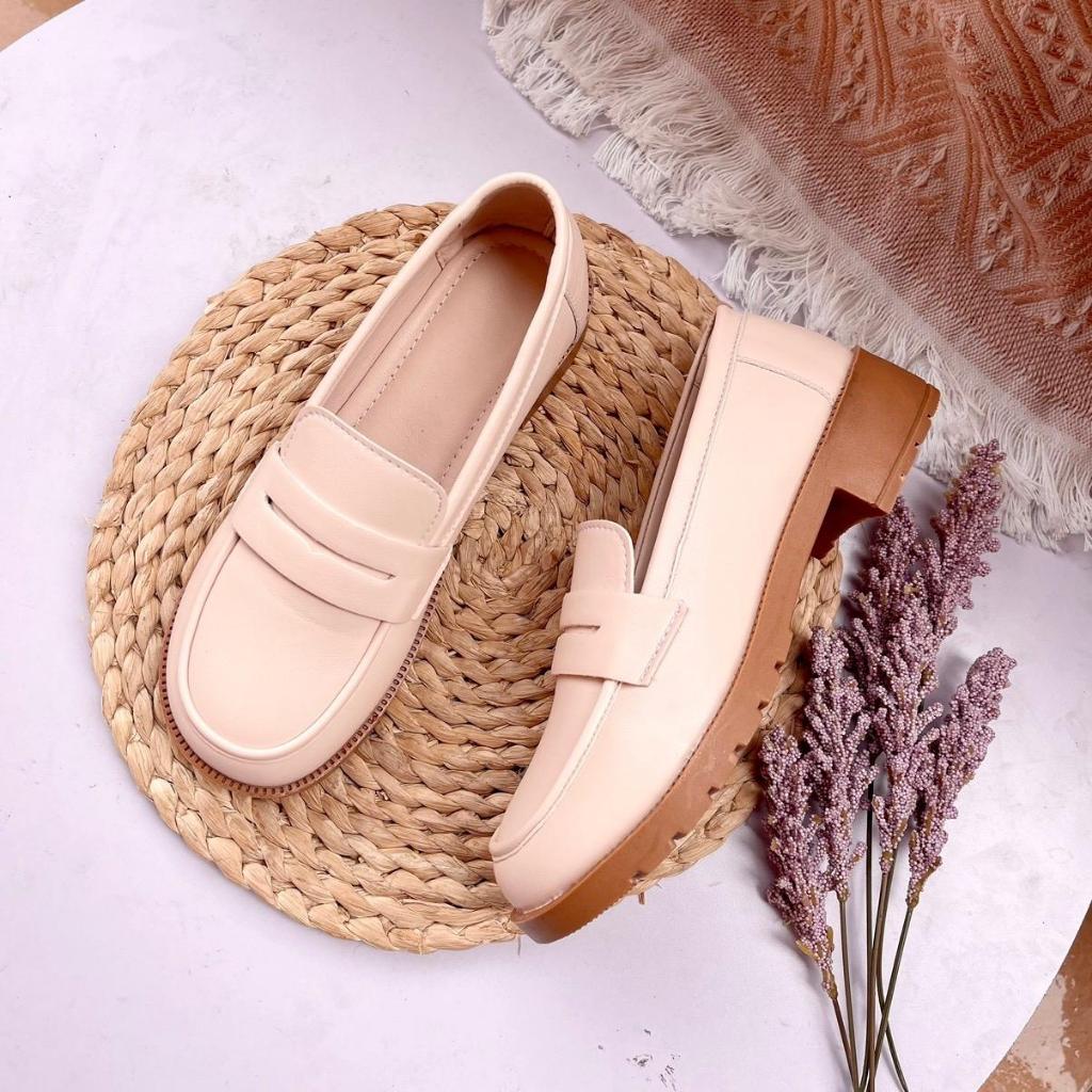 Giày nữ dáng lười trơn bản da cao cấp Thiên An TA19