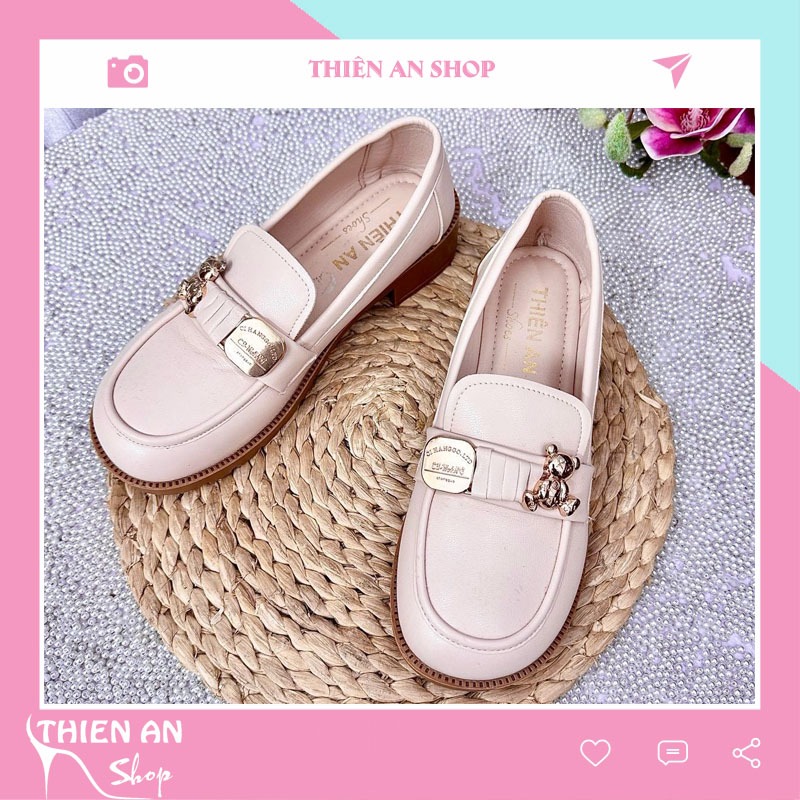 Giày nữ moca khóa gấu chất da mềm  TA20