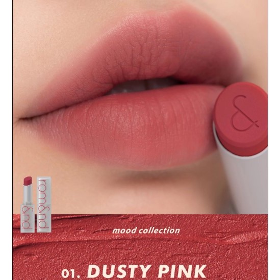 Son Thỏi Romand 01 Dusty Pink Hồng Đất Zero Matte Lipstick Son Lì Mịn Siêu Xinh