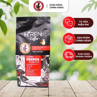 Cà phê h’ren arabica + robusta nguyên chất rang xay vị đắng đầm hậu ngọt thơm nồng dùng pha phin pha máy 500g