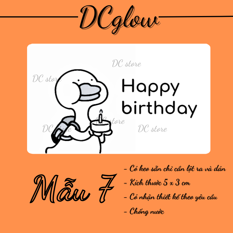 Tem niêm phong CON VỊT 30x50mm nhãn dán meme, sticker niêm phong có keo dán túi giấy, thùng carton, gói hàng