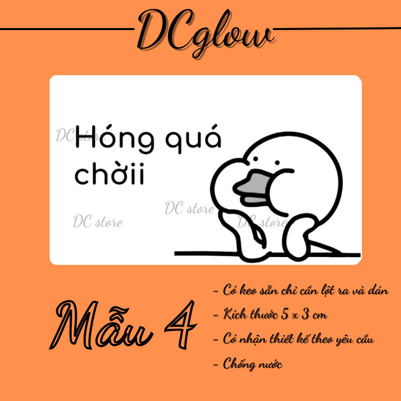 Tem niêm phong CON VỊT 30x50mm nhãn dán meme, sticker niêm phong có keo dán túi giấy, thùng carton, gói hàng