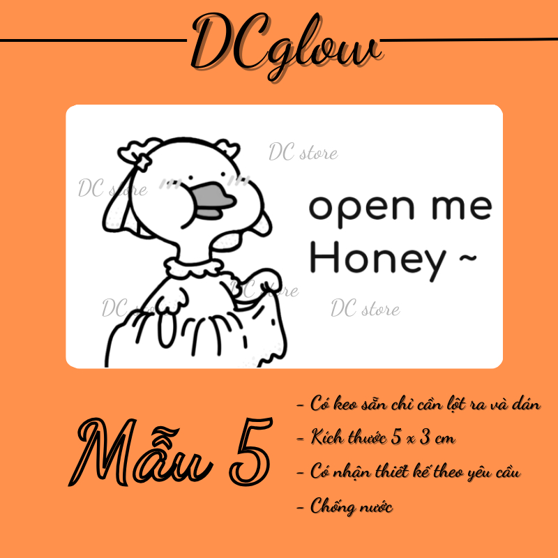 Tem niêm phong CON VỊT 30x50mm nhãn dán meme, sticker niêm phong có keo dán túi giấy, thùng carton, gói hàng