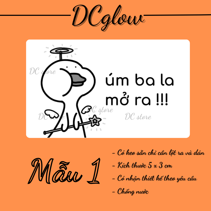 Tem niêm phong CON VỊT 30x50mm nhãn dán meme, sticker niêm phong có keo dán túi giấy, thùng carton, gói hàng