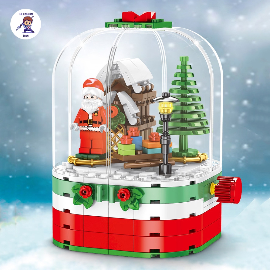 Đồ Chơi Lắp Ráp Giáng Sinh Noel Mô Hình Ngôi Nhà Ông Già Noel Phát Sáng Người Tuyết Cây Thông 601090