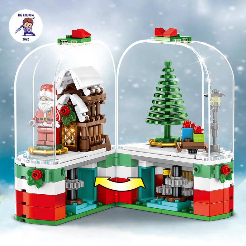 Đồ Chơi Lắp Ráp Giáng Sinh Noel Mô Hình Ngôi Nhà Ông Già Noel Phát Sáng Người Tuyết Cây Thông 601090