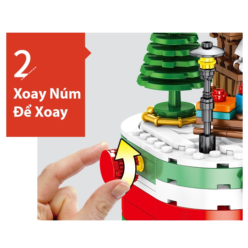 Đồ Chơi Lắp Ráp Giáng Sinh Noel Mô Hình Ngôi Nhà Ông Già Noel Phát Sáng Người Tuyết Cây Thông 601090