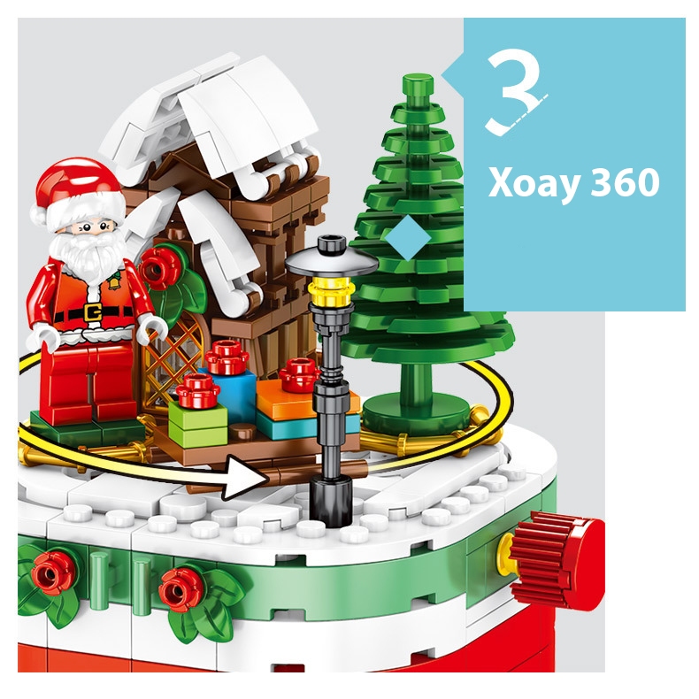 Đồ Chơi Lắp Ráp Giáng Sinh Noel Mô Hình Ngôi Nhà Ông Già Noel Phát Sáng Người Tuyết Cây Thông 601090