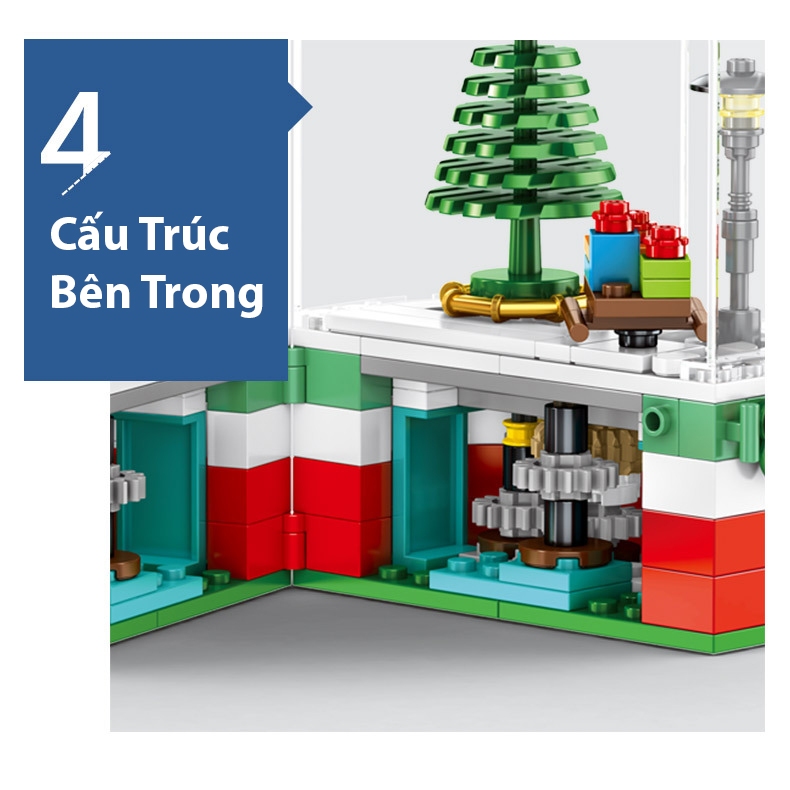 Đồ Chơi Lắp Ráp Giáng Sinh Noel Mô Hình Ngôi Nhà Ông Già Noel Phát Sáng Người Tuyết Cây Thông 601090