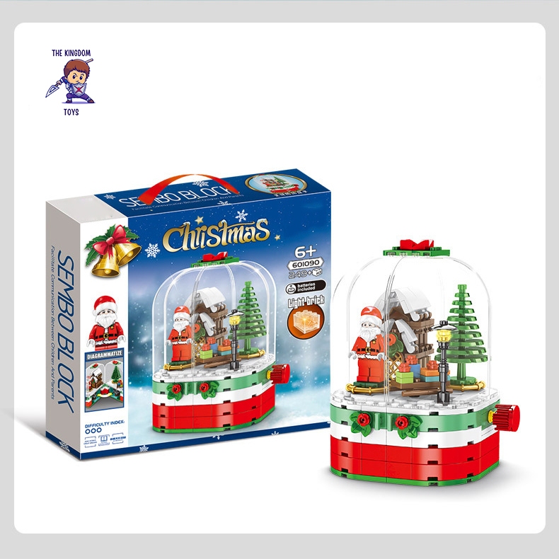 Đồ Chơi Lắp Ráp Giáng Sinh Noel Mô Hình Ngôi Nhà Ông Già Noel Phát Sáng Người Tuyết Cây Thông 601090