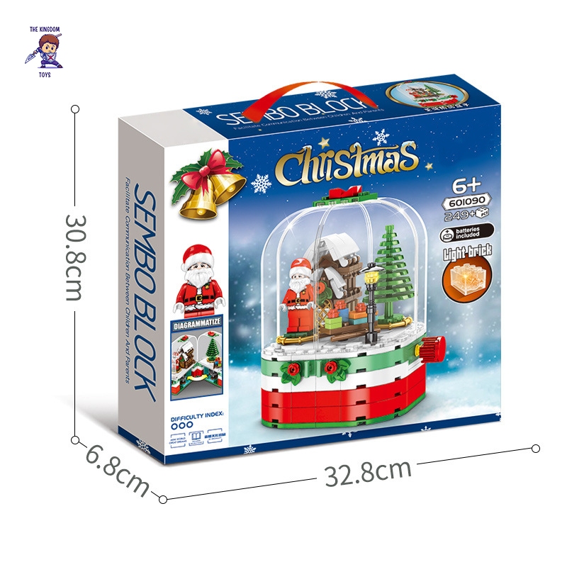 Đồ Chơi Lắp Ráp Giáng Sinh Noel Mô Hình Ngôi Nhà Ông Già Noel Phát Sáng Người Tuyết Cây Thông 601090