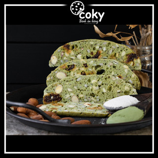 Biscotti Nguyên Cám Ăn Kiêng vị Matcha Bánh Cho Người Tiểu Đường Coky