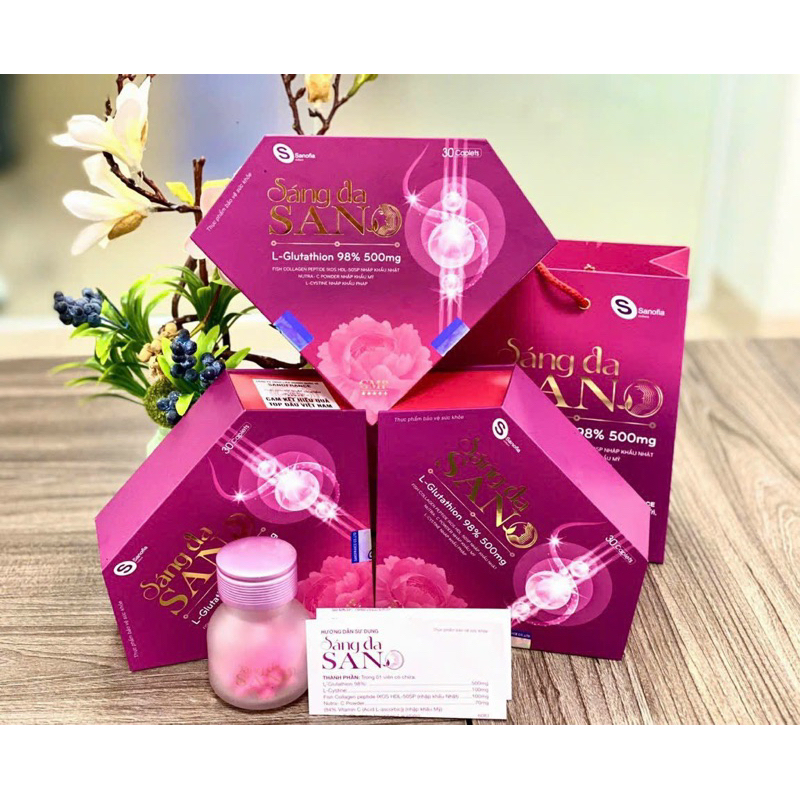 Viên Uống Sáng Da Sano  - Hỗ Trợ Bật Tông Da, Giúp Đẹp Da, Da Sáng Má Hồng, Mờ Thâm Nám, Cân Bằng Nội Tiết