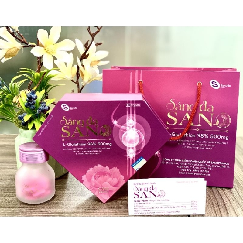 Viên Uống Sáng Da Sano  - Hỗ Trợ Bật Tông Da, Giúp Đẹp Da, Da Sáng Má Hồng, Mờ Thâm Nám, Cân Bằng Nội Tiết