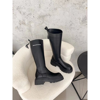 Boot belen đế bằng da mềm mũi tròn chữ cạnh 5cm fullbox - cerihouse