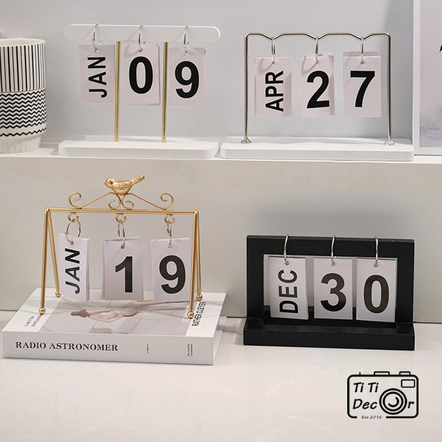 Lịch gỗ vạn niên trang trí chụp ảnh, decor nhà cửa, cửa hàng - TiTi Decor