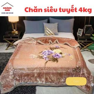 Chăn lông tuyết dùng mùa đông, mền siêu tuyết nặng 4kg, lông mềm mượt hàng cao cấp, Kích thước 2mx2m3