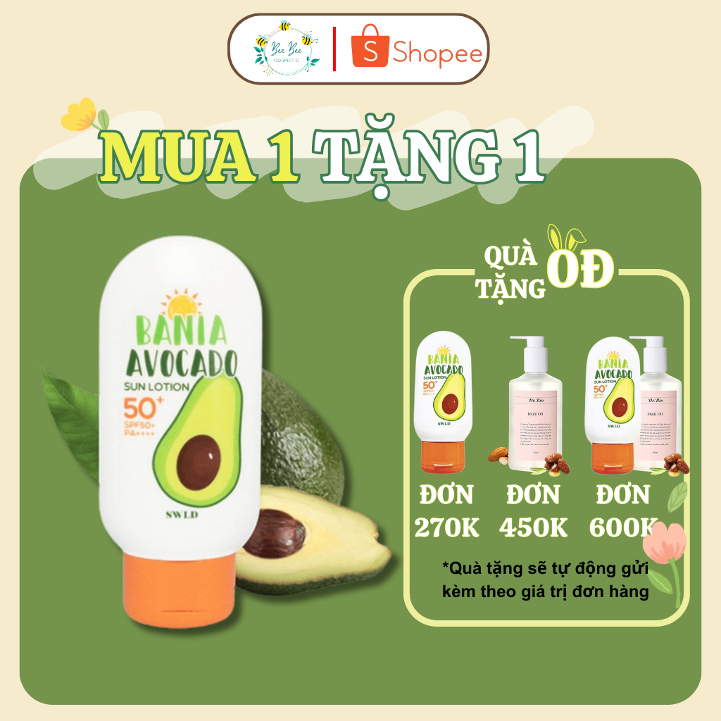 Lotion chống nắng 2in1 SWLD BANIA AVOCADO SUN LOTION CREAM 50 SPF+++ PA++++