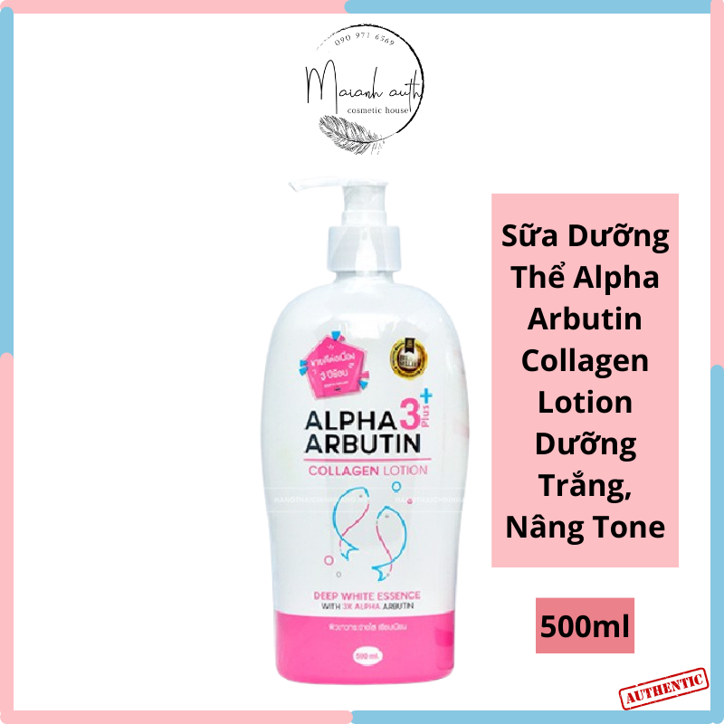 Sữa Dưỡng Thể Alpha Arbutin Collagen Lotion Kem Body Dưỡng Trắng, Nâng Tone Thái Lan 500ml
