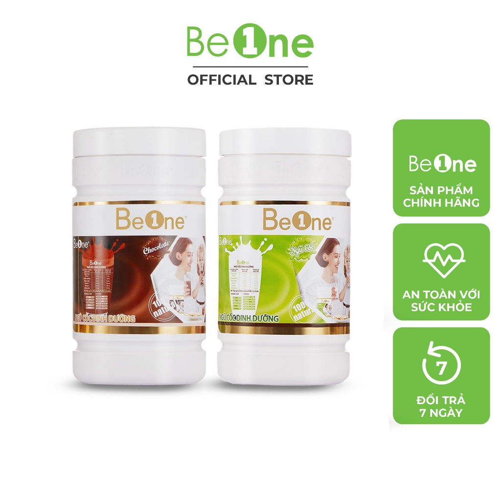 Combo 2 hộp Bột ngũ cốc dinh dưỡng BEONE giảm cân, tăng cân, lợi sữa 2 vị hộp 500gr