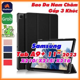 [Ảnh Thật] Bao da Samsung Tab A9+ / A9 PLUS 11" X216B 2023 Gấp 3 Khúc Lưng Cứng Có Nam Châm
