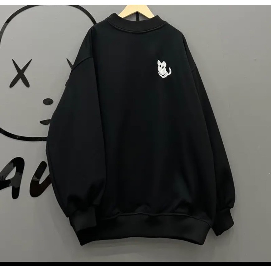 Áo Nỉ Nam Nữ Form Rộng, Áo Sweater Nam Nữ Cổ Cao Icon Độc Đáo H56