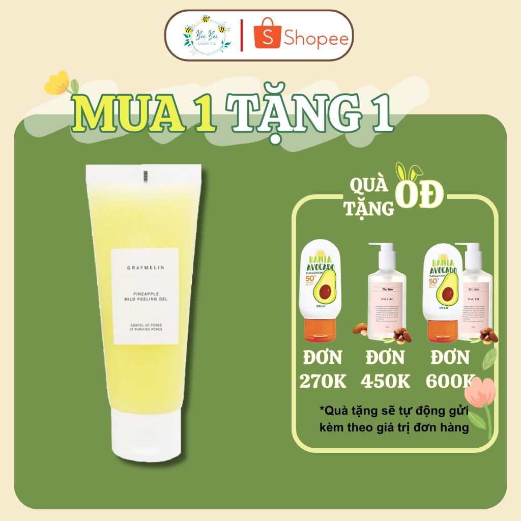 🍍GEL TẨY DA CHẾT CHIẾT XUẤT TỪ DỨA 𝗚𝗿𝗮𝘆𝗺𝗲𝗹𝗶𝗻 𝗣𝗶𝗻𝗲𝗮𝗽𝗽𝗹𝗲 𝗠𝗶𝗹𝗱 𝗣𝗲𝗲𝗹𝗶𝗻𝗴 𝗚𝗲𝗹