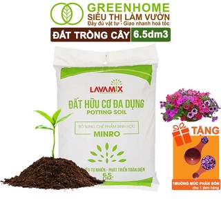 Đất Trồng Cây Greenhome, Bao 6.5dm3 (3kg), Đầy Đủ Dinh Dưỡng, Tiện Lợi, Chuyên Trồng Rau, Hoa, Kiểng